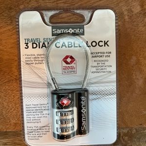 NWT Samsonite 3-dial cable lock for suitcase